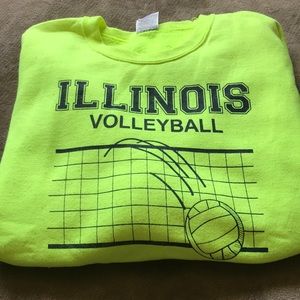 Neon Illinois Volleyball Crewneck Sweatshirt